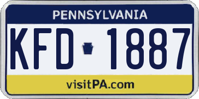 PA license plate KFD1887