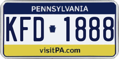 PA license plate KFD1888
