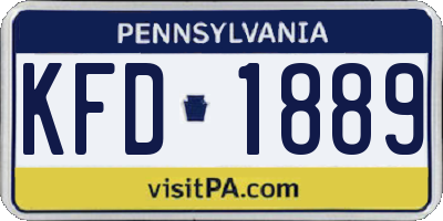PA license plate KFD1889
