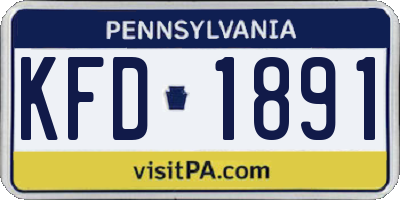 PA license plate KFD1891