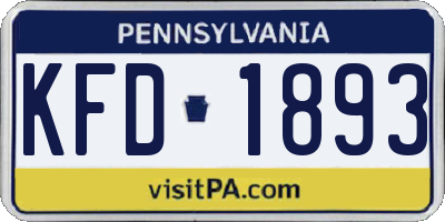 PA license plate KFD1893