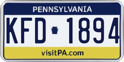 PA license plate KFD1894