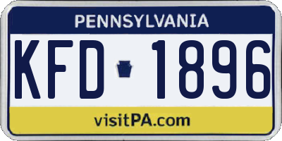 PA license plate KFD1896