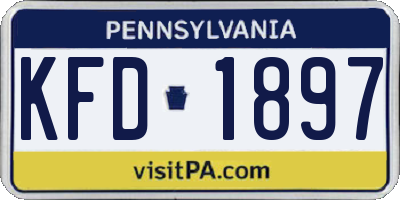 PA license plate KFD1897