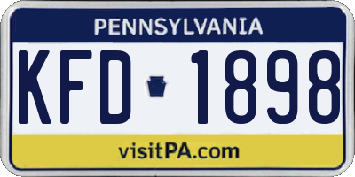 PA license plate KFD1898