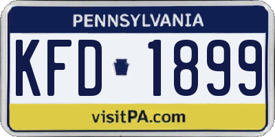 PA license plate KFD1899