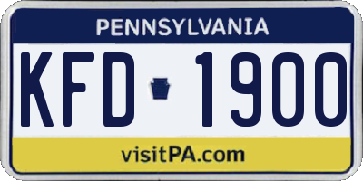 PA license plate KFD1900