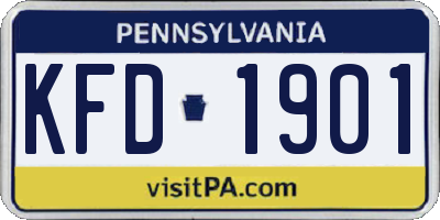 PA license plate KFD1901
