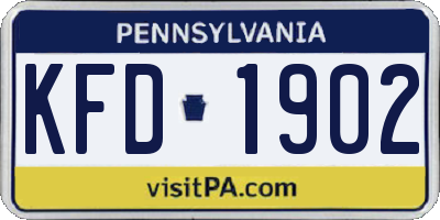 PA license plate KFD1902