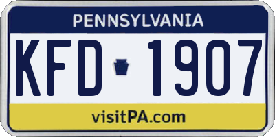PA license plate KFD1907