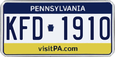 PA license plate KFD1910