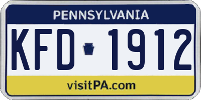 PA license plate KFD1912
