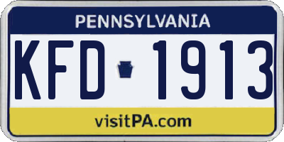PA license plate KFD1913
