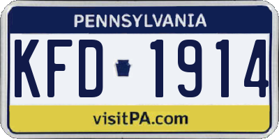 PA license plate KFD1914