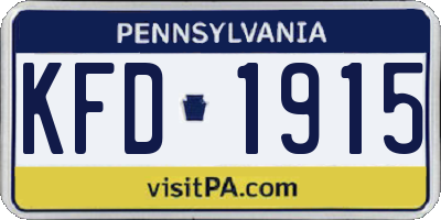 PA license plate KFD1915