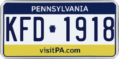 PA license plate KFD1918
