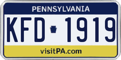 PA license plate KFD1919