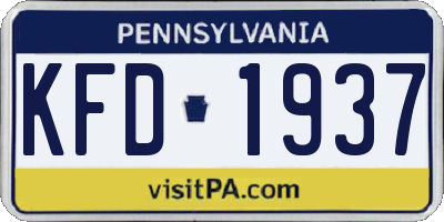 PA license plate KFD1937