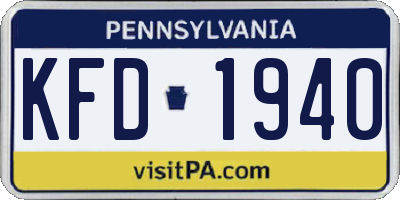 PA license plate KFD1940