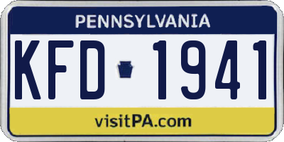 PA license plate KFD1941