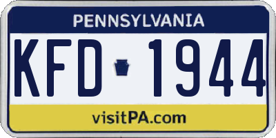 PA license plate KFD1944