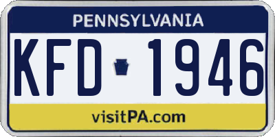 PA license plate KFD1946