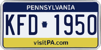 PA license plate KFD1950