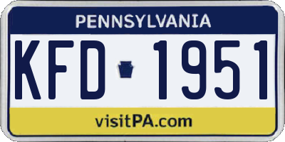 PA license plate KFD1951