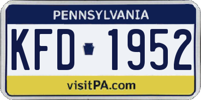 PA license plate KFD1952