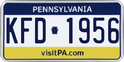 PA license plate KFD1956