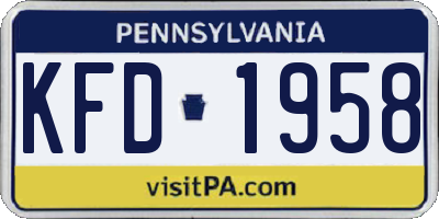 PA license plate KFD1958