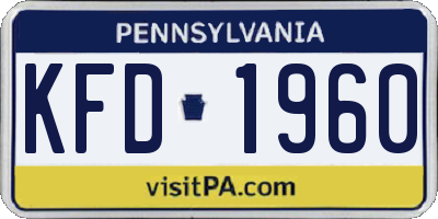 PA license plate KFD1960