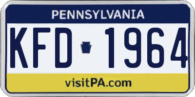 PA license plate KFD1964