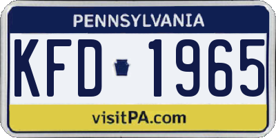 PA license plate KFD1965