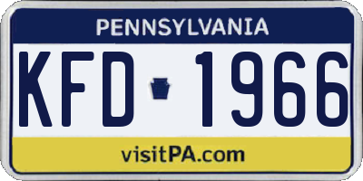 PA license plate KFD1966