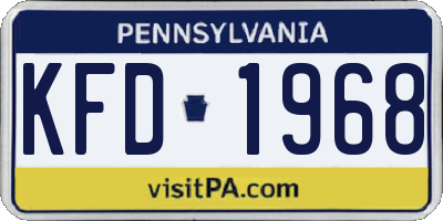 PA license plate KFD1968