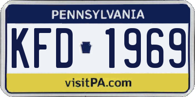 PA license plate KFD1969