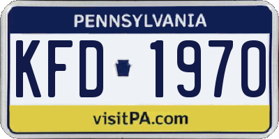 PA license plate KFD1970