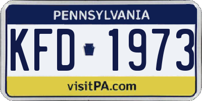 PA license plate KFD1973