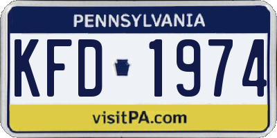 PA license plate KFD1974