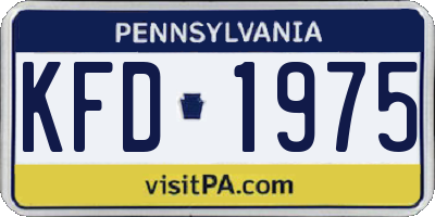 PA license plate KFD1975
