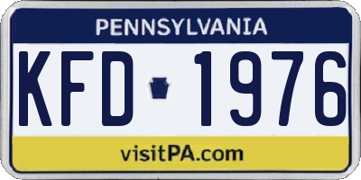 PA license plate KFD1976