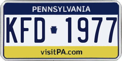 PA license plate KFD1977