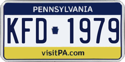 PA license plate KFD1979