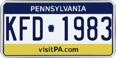 PA license plate KFD1983
