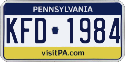 PA license plate KFD1984