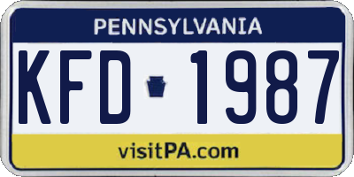 PA license plate KFD1987