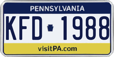 PA license plate KFD1988