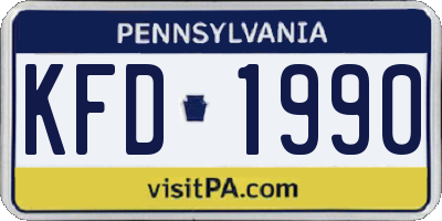 PA license plate KFD1990