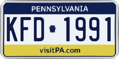 PA license plate KFD1991